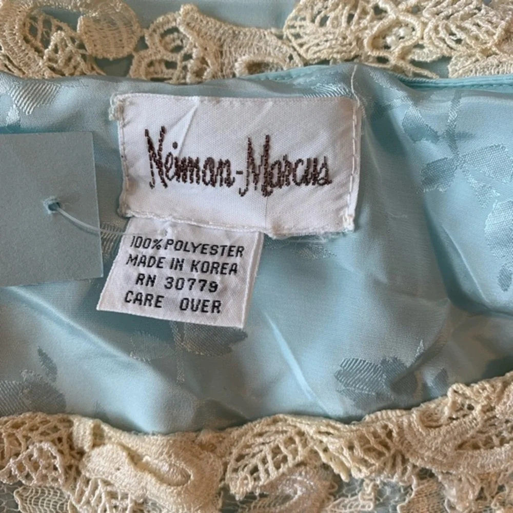 Vintage 50’s 60’s Neiman Marcus Blue Dress Dropped waist  Getsby Old Hollywood - Picture 10 of 12